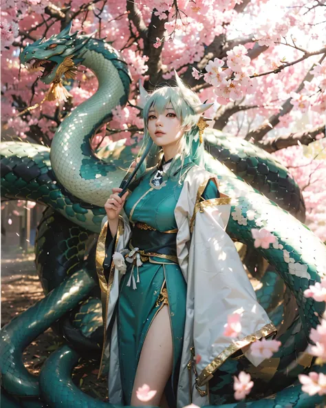 (kiyohime_fate grand order),((realistic, photorealistic)),(highlight hair)), light reflection, (( hd )),((upper body)), (((best ...