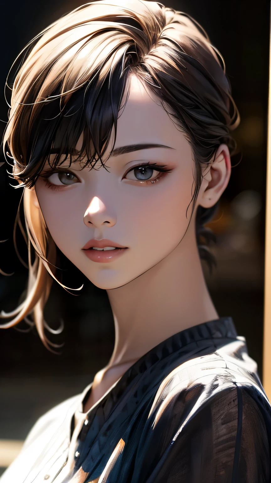 (hig彼st quality、8k、32k、masterpiece)、(Realistic)、(Realistic:1.2)、(High resolution)、Very detailed、Very beautiful face and eyes、1 girl、Delicate body、(hig彼st quality、Attention to detail、Rich skin detail)、(hig彼st quality、8k、Oil paint:1.2)、Very detailed、(Realistic、Realistic:1.37)、Bright colors、Full Body Shot、((Small eyes))