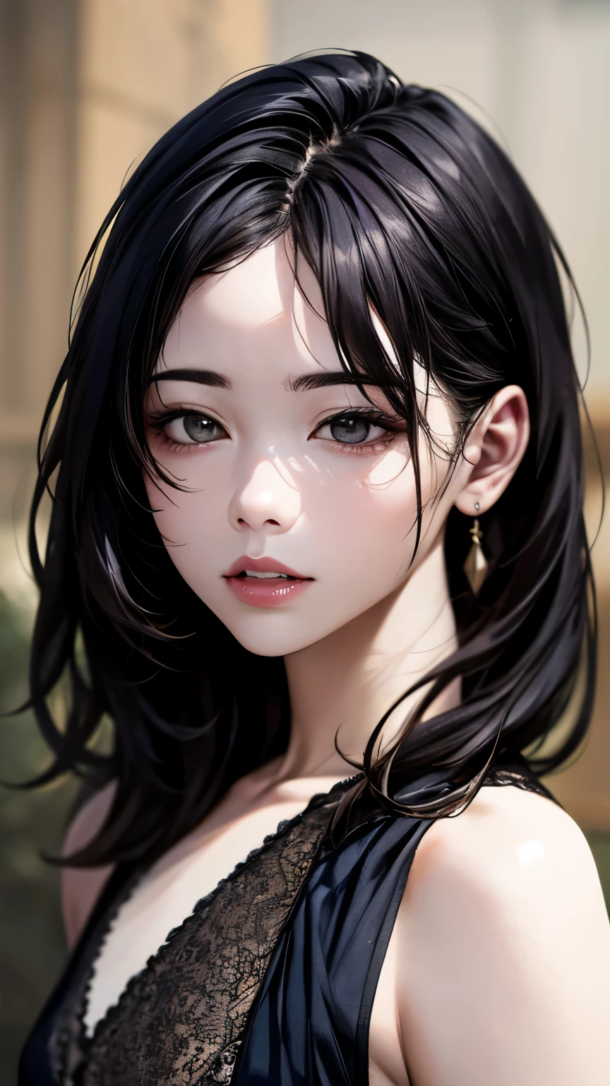 (hig彼st quality、8k、32k、masterpiece)、(Realistic)、(Realistic:1.2)、(High resolution)、Very detailed、Very beautiful face and eyes、1 girl、Delicate body、(hig彼st quality、Attention to detail、Rich skin detail)、(hig彼st quality、8k、Oil paint:1.2)、Very detailed、(Realistic、Realistic:1.37)、Bright colors、Full Body Shot、((Small eyes))