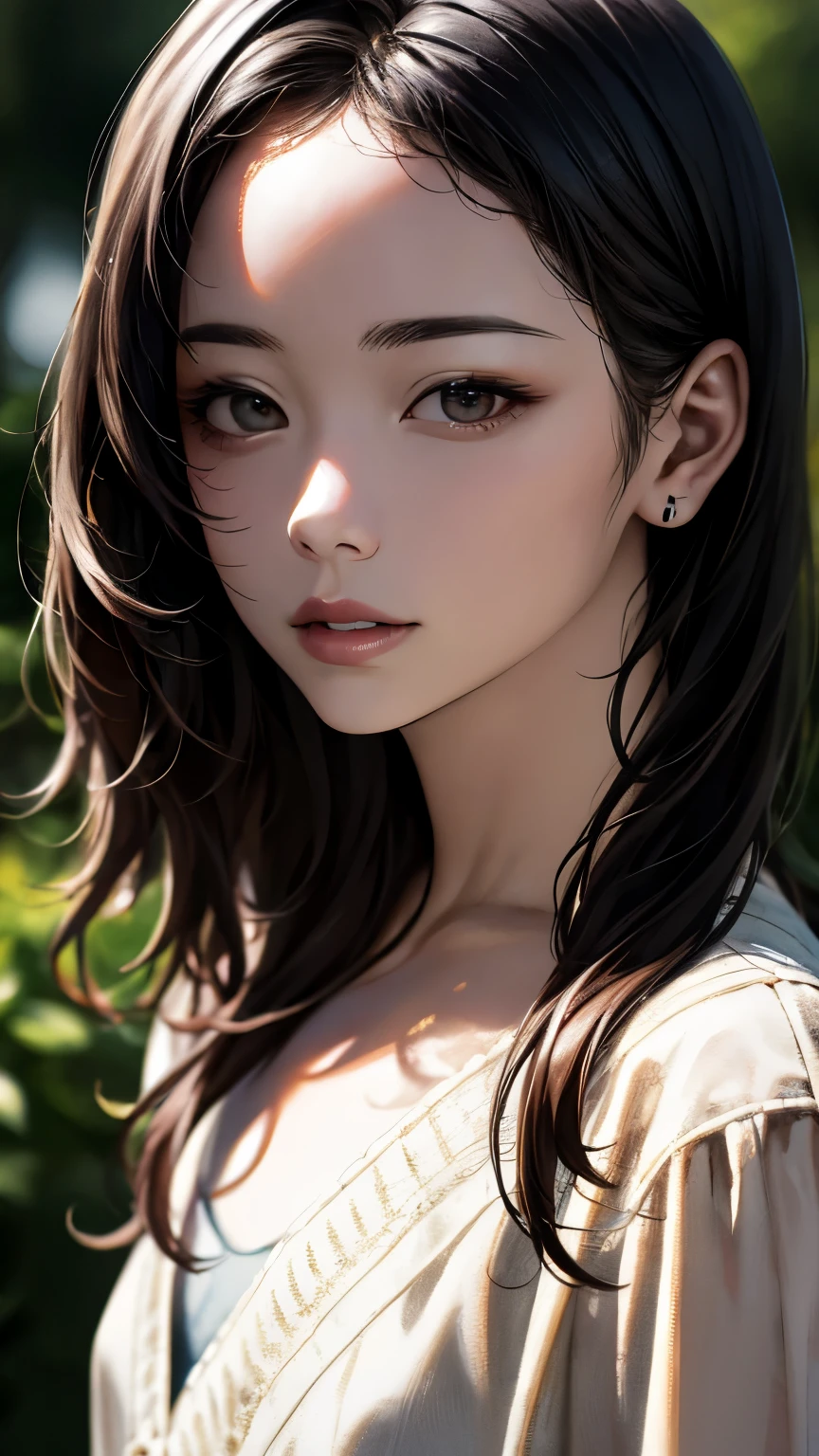 (hig彼st quality、8k、32k、masterpiece)、(Realistic)、(Realistic:1.2)、(High resolution)、Very detailed、Very beautiful face and eyes、1 girl、Delicate body、(hig彼st quality、Attention to detail、Rich skin detail)、(hig彼st quality、8k、Oil paint:1.2)、Very detailed、(Realistic、Realistic:1.37)、Bright colors、Full Body Shot、((Small eyes))