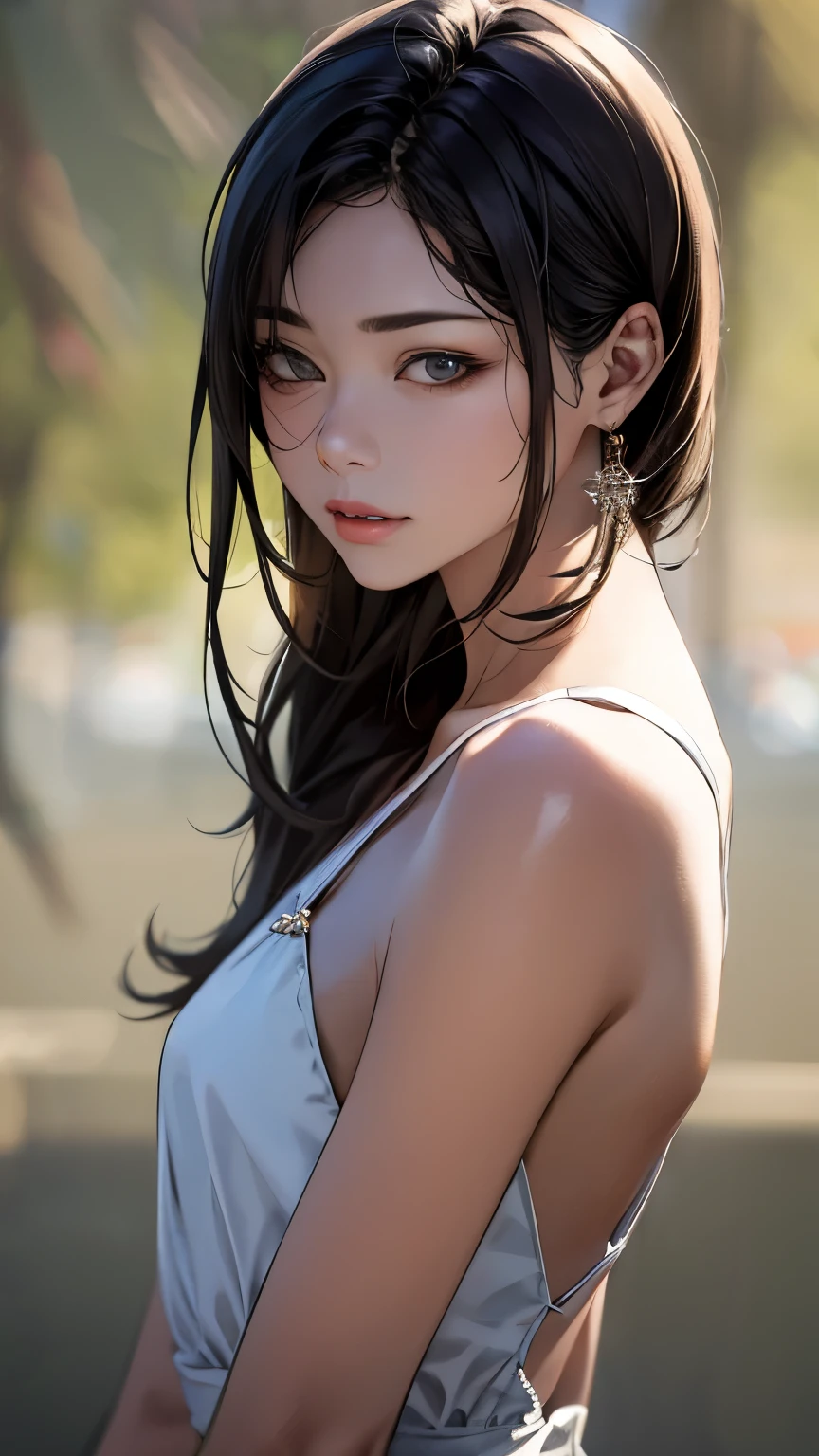 (hig彼st quality、8k、32k、masterpiece)、(Realistic)、(Realistic:1.2)、(High resolution)、Very detailed、Very beautiful face and eyes、1 girl、Delicate body、(hig彼st quality、Attention to detail、Rich skin detail)、(hig彼st quality、8k、Oil paint:1.2)、Very detailed、(Realistic、Realistic:1.37)、Bright colors、Full Body Shot、((Small eyes))