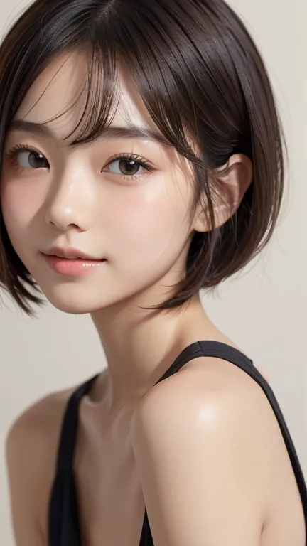( best quality:1.5), 1girl, solo,short hair, round face, Japanese,