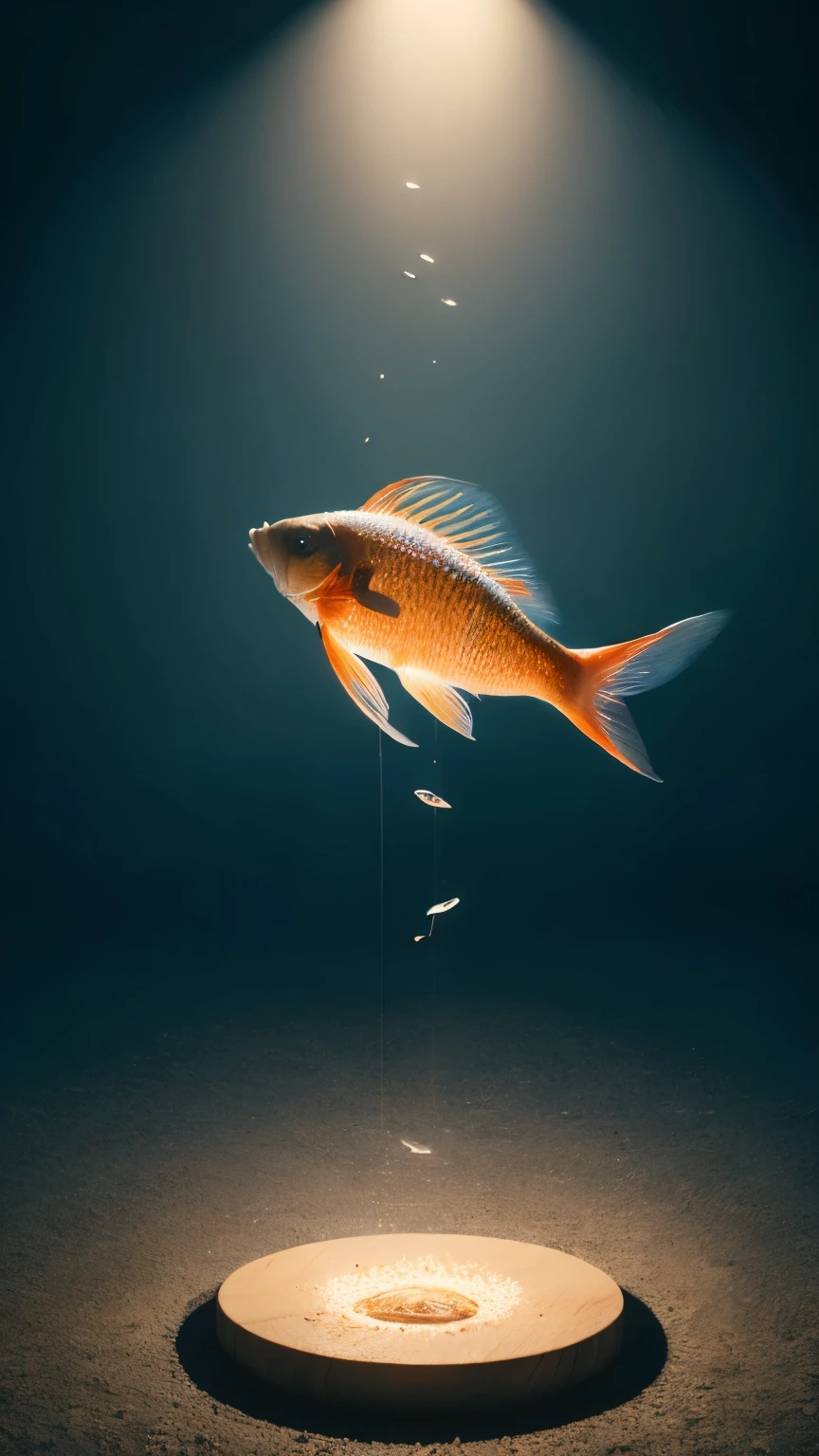 (highly detailed:1.3) , floating cute fish, levitating, meditating, detailed fish scales
Ultra-detail,(highres:1.1),best quality,(masterpiece:1.3),cinematic lighting,