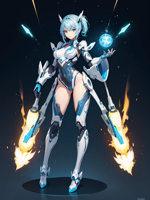 A woman transforms into a hero robot,
 Cute and pretty,
 Full Body Shot,
 Can transform into any vehicle,
 3-sided picture,
 Character Design
