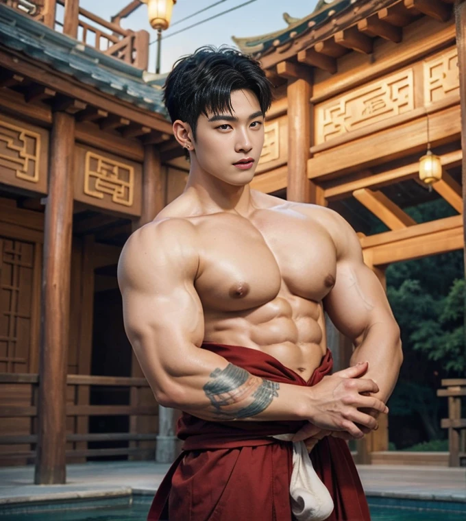 2 Handsome chinese guy fucking, having sex, smilling at each other, full naked , anal sex, show the penis, penetrate, 20 years old,hug, cuddle, touching lips, skin ship, romantic,  Asian, chinese hansome actor, kpop idol, handsome male model,manly, master work, best picture quality, higher quality, high detail, super high resolution, 8k resolution, perfect eyes, perfect skin, manly jawline, manly chin, perfect hands, big  chest muscles,  bare chest, big juicy butts, tattoos chest, tattoo hands, tattoo legs, tattoo back, tattoo arms,earings, ancient pendents,  braceles, glowing eyes, short hair, hair details, detailed background , open Hanfu transparent (see throught), super sexy loincloth, naked, long big erection dick, detailed perfect dick shape, masturbate, Chinese garden background, Chinese kung fu, dragon-themed costumes, monk robes, spinning floating particles, chinese temple in background,