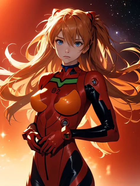 (masterpiece, highest quality), One girl, Beautiful Face, Beautiful body, souryuu_Asuka_Langley, Plug Suit, Bodysuits, Interface...