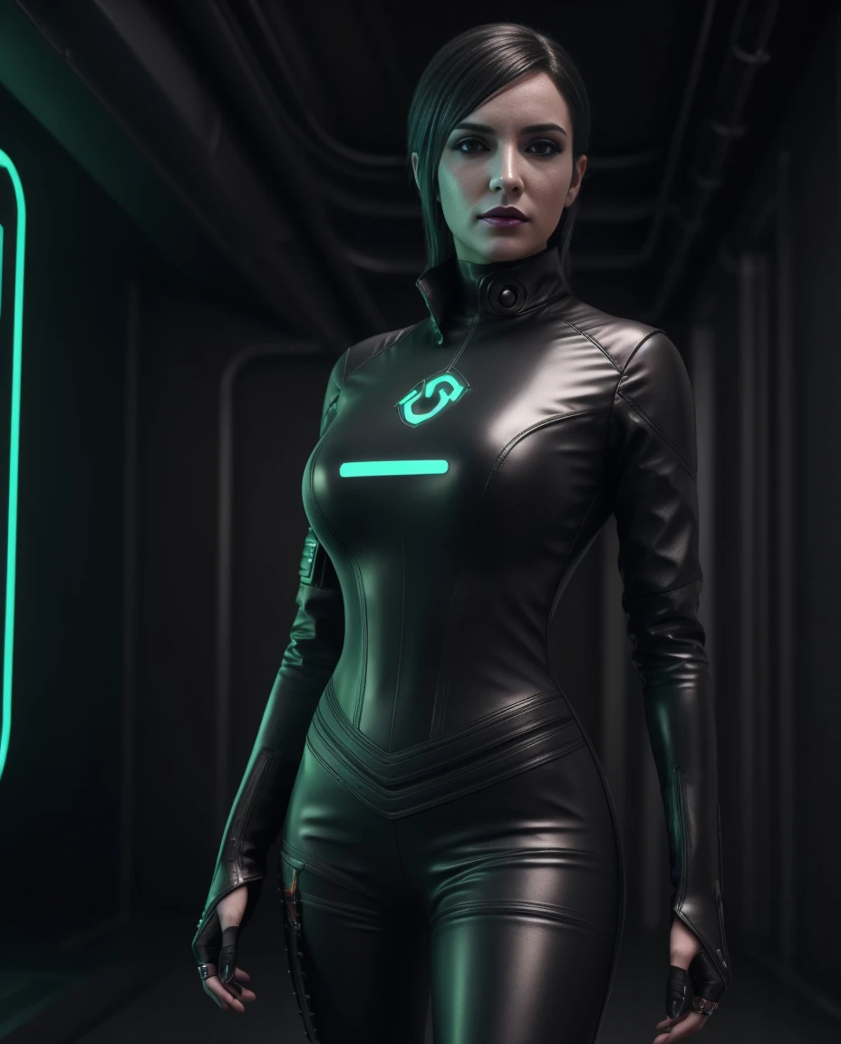 una mujer con un traje de látex negro con un brillo , arte de personaje de render 3d 8k, renderizado de 8 k de octanaje estilo fantasía, arte ciberpunk ultrarrealista 8k, chica soñadora cyberpunk, retrato hermosa chica de ciencia ficción, conectado con tubos brillantes 8 K, render de octanaje art nouveau, Artgerm Julie Bell Beeple, tendencia en artstation 4k
