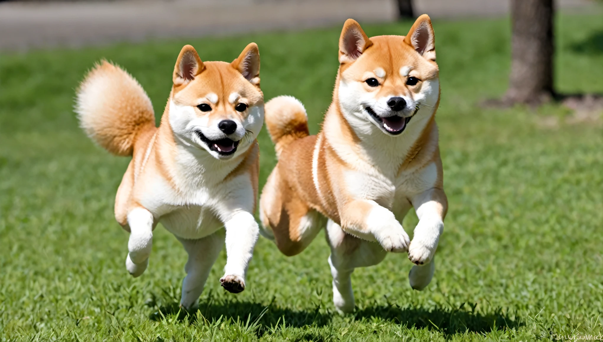  Shiba Inu,fullbody, full body, running, (no humans)