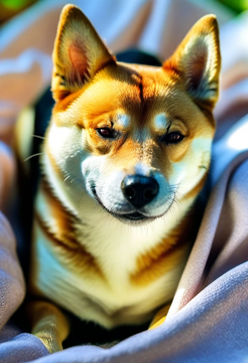 8k,wallpaper of extremely detailed CG unit, ​masterpiece,hight resolution,top-quality,top-quality real texture skin,hyper realisitic,increase the resolution,RAW photos,best qualtiy,highly detailed,the wallpaper,golden ratio, BREAK ,(beautiful butterfly is resting on shiba dog nose:1.6),soft sunshine of the spring,at garden,many beautiful flowers,from side,