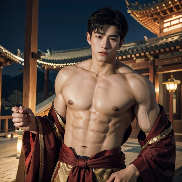 Chinese Men God, Mythology, Chinese odyssy, Handsome, Twink, Topless, Muscles, Athlete body, Full Frame, Sexy, Professional Lighting, Hanfu Outfit, Chinese Heaven Background, Bulge Underneathe Underwear, Hanfu Warrior, Hanfu God, Hanfu Male, Hanfu Nobel, Seduce, Sex Appeals,  Alafard man shirtless   carrying a backpack, muscular body, handsome,  manly,  inspirite by Zhang Han, Cai Xukun, Kim Do-young, Inspired by Bian Shoumin, Inspired by Xiao Yuncong, yihao ren, yanjun cheng, jinyiwei, inspired by Huang Gongwang, xintong chen, Jacket, wearing japanese loincloth,nice butts, Tattoo chest,  tattoo hands,  tattoo arms,  tattoo belly, clear studio light, night ancient chinese Buddhism temple background,  detailed background, fantasy Chinese themed, the best resolution, 8k, Ultra fullHD, look at the viewer,  catching eyes, make all safe for work
