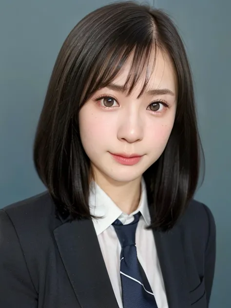 (kawaii 24 year-old Japanese girl, Nogizaka idol, Korean idol), (glossy black hair, medium bob, even and symmetric hair design:1...