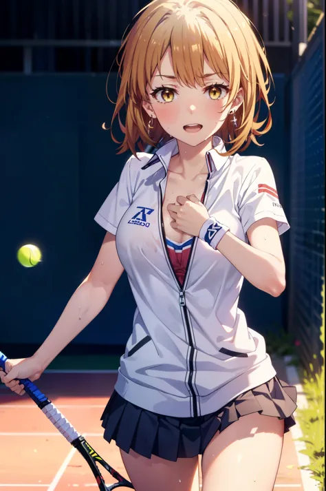 irohaisshiki, Iroha Isshiki, short hair, Brown Hair, (Brown eyes:1.5), happy smile, smile, Open your mouth,smile,
Tennis uniform...