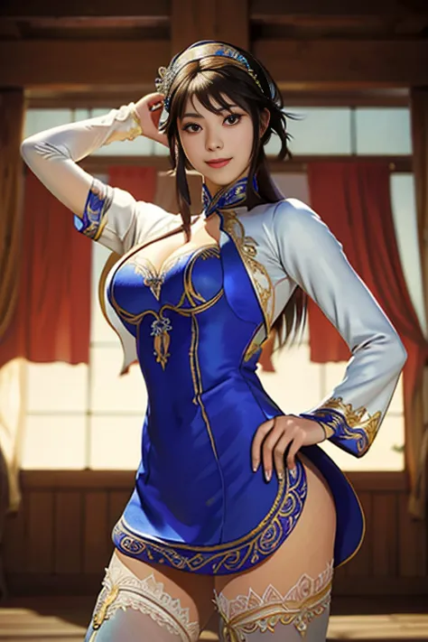(masterpiece, best quality:1.2), Cowboy shooting, Solitary, 1 Girl, High heel, (Large Breasts:1.1), Cleavage，cleveage,，xianghua,...