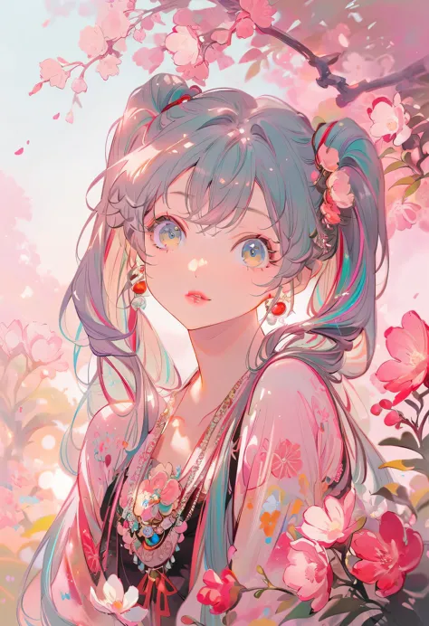 (hatsune miku:1.5),beautiful detailed eyes, beautiful detailed lips, long eyelashes, colorful hair, cute outfit, joyful expressi...