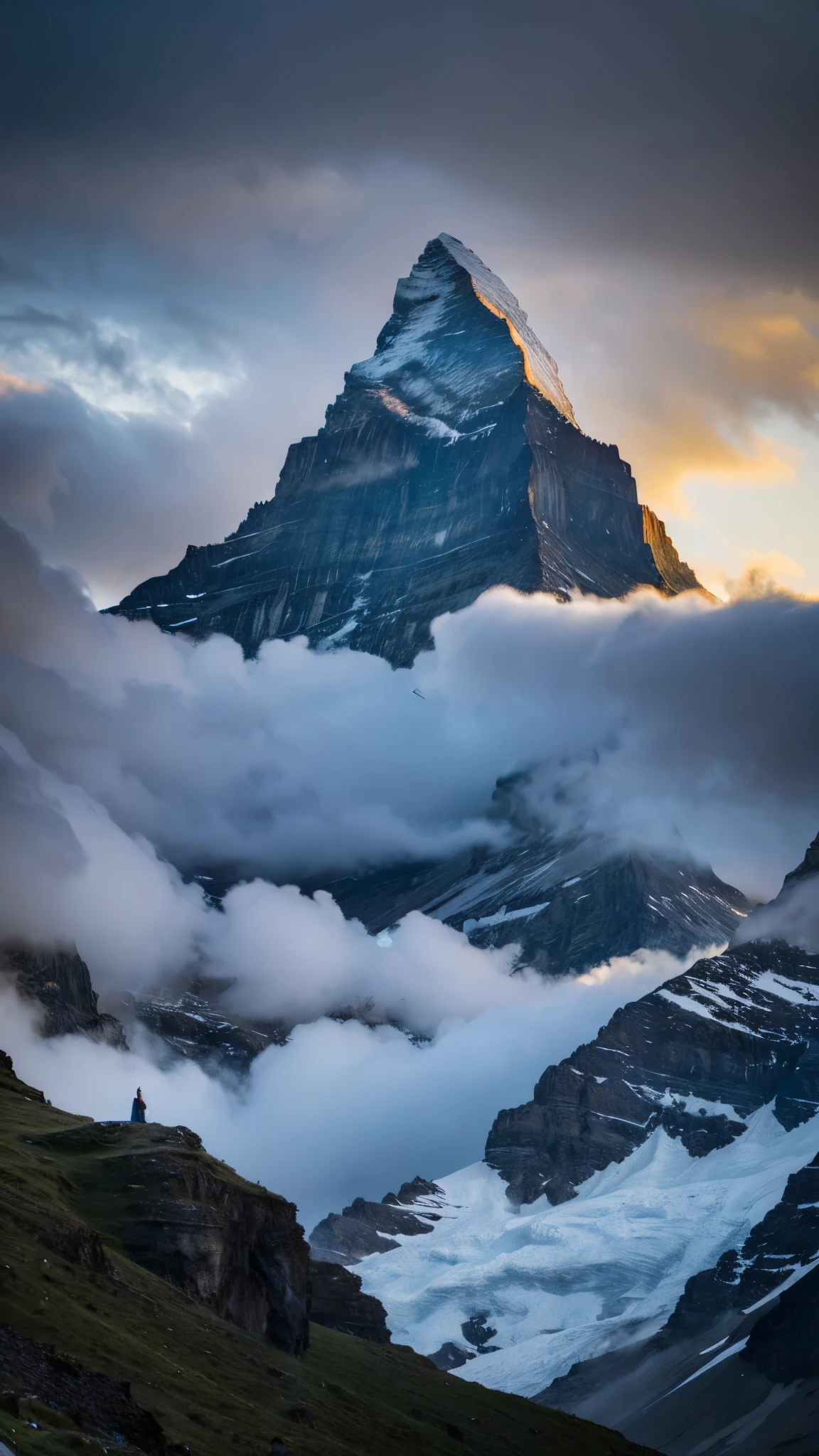 le cervin sous un ciel nuageux