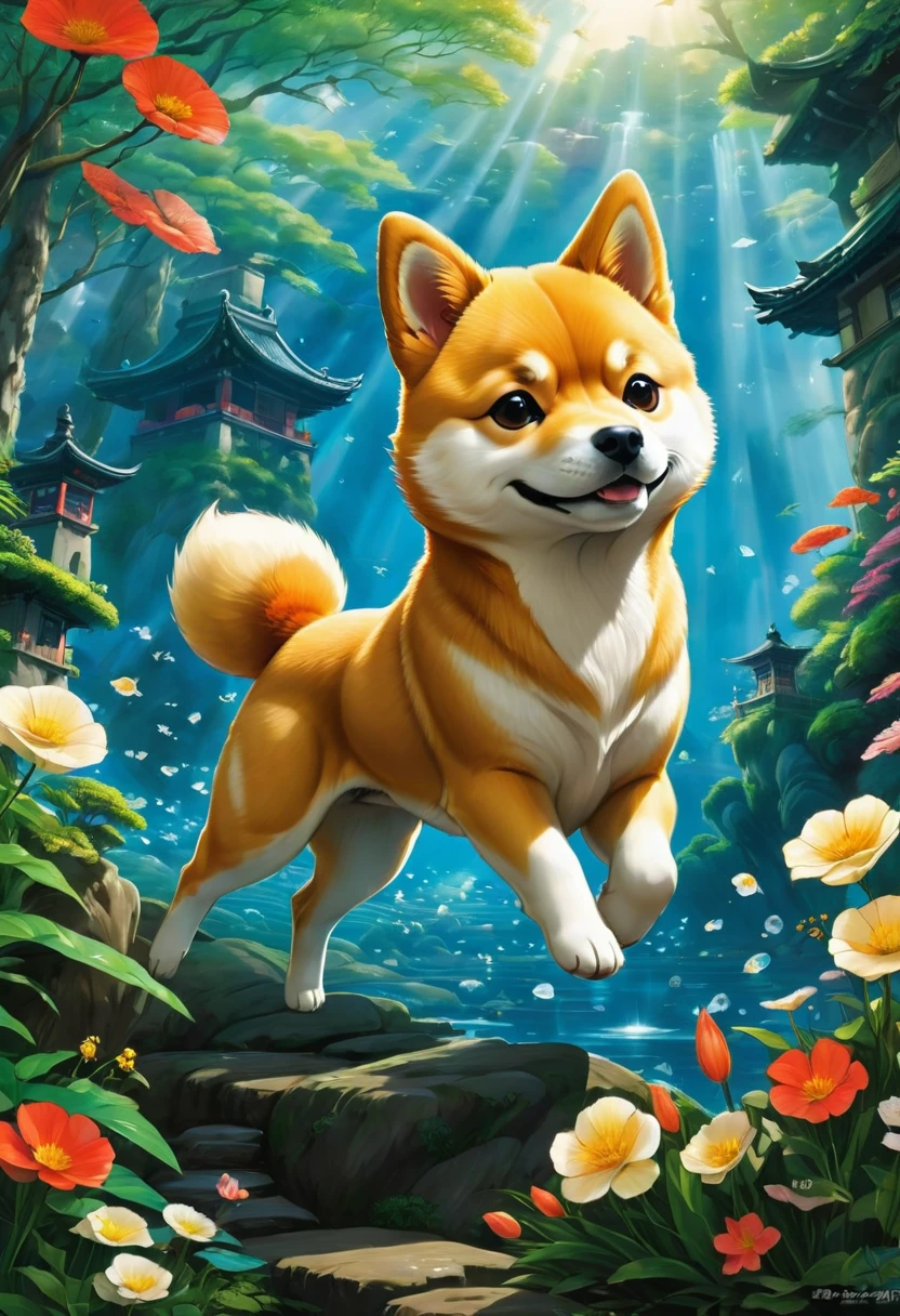 A Shiba Inu, by Studio Ghibli, best quality, masterpiece, very aesthetic, perfect composition, intricate details, ultra-detailed