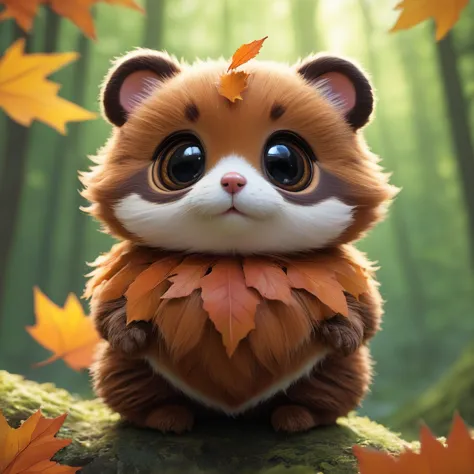 score_9, score_8_up, score_7_up, score_6_up, score_5_up, score_4_up,UHD, 
adorable raccoon-like creature big eyes in forest autu...