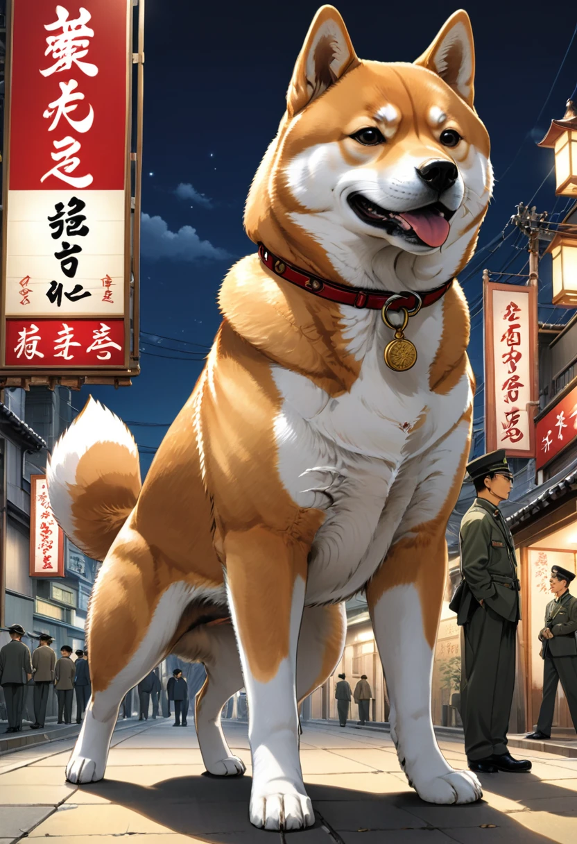 a Shiba Inu, (masterpiece, best quality, Professional, perfect composition,  very aesthetic, absurdres, ultra-detailed, intricate details:1.3), by Qi  Baishi