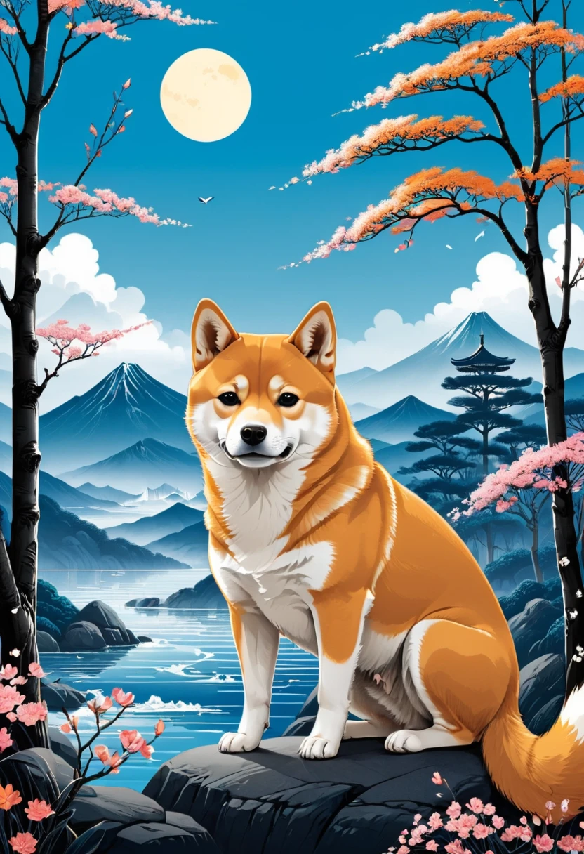 a Shiba Inu, (masterpiece, best quality, Professional, perfect composition, very aesthetic, absurdres, ultra-detailed, intricate details:1.3), by Tang Yau Hoong