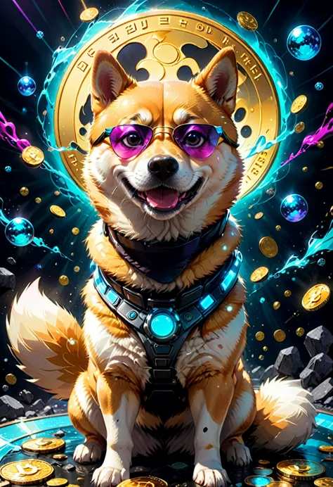 (best quality,4k,8k,highres,masterpiece:1.2),ultra-detailed,(realistic,photorealistic,photo-realistic:1.37),a shiba inu,dogecoin...