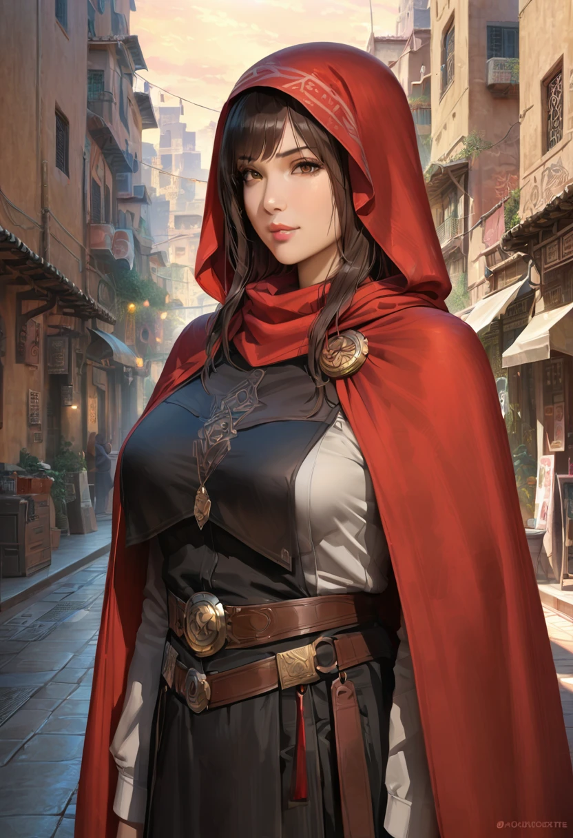 Stable Diffusion prompt: "long-haired albino woman, wearing a light lace niqab scarf over her head, earth-toned sun protection cloak, body mostly covered in clothing, standing against the backdrop of an Arabian stone-built cityscape, (best quality, 4k, 8k, highres, masterpiece:1.2), ultra-detailed, (realistic, photorealistic, photo-realistic:1.37), HDR, UHD, studio lighting, professional, vivid colors, bokeh, portraits, delicate brushstrokes, warm color palette, soft lighting"