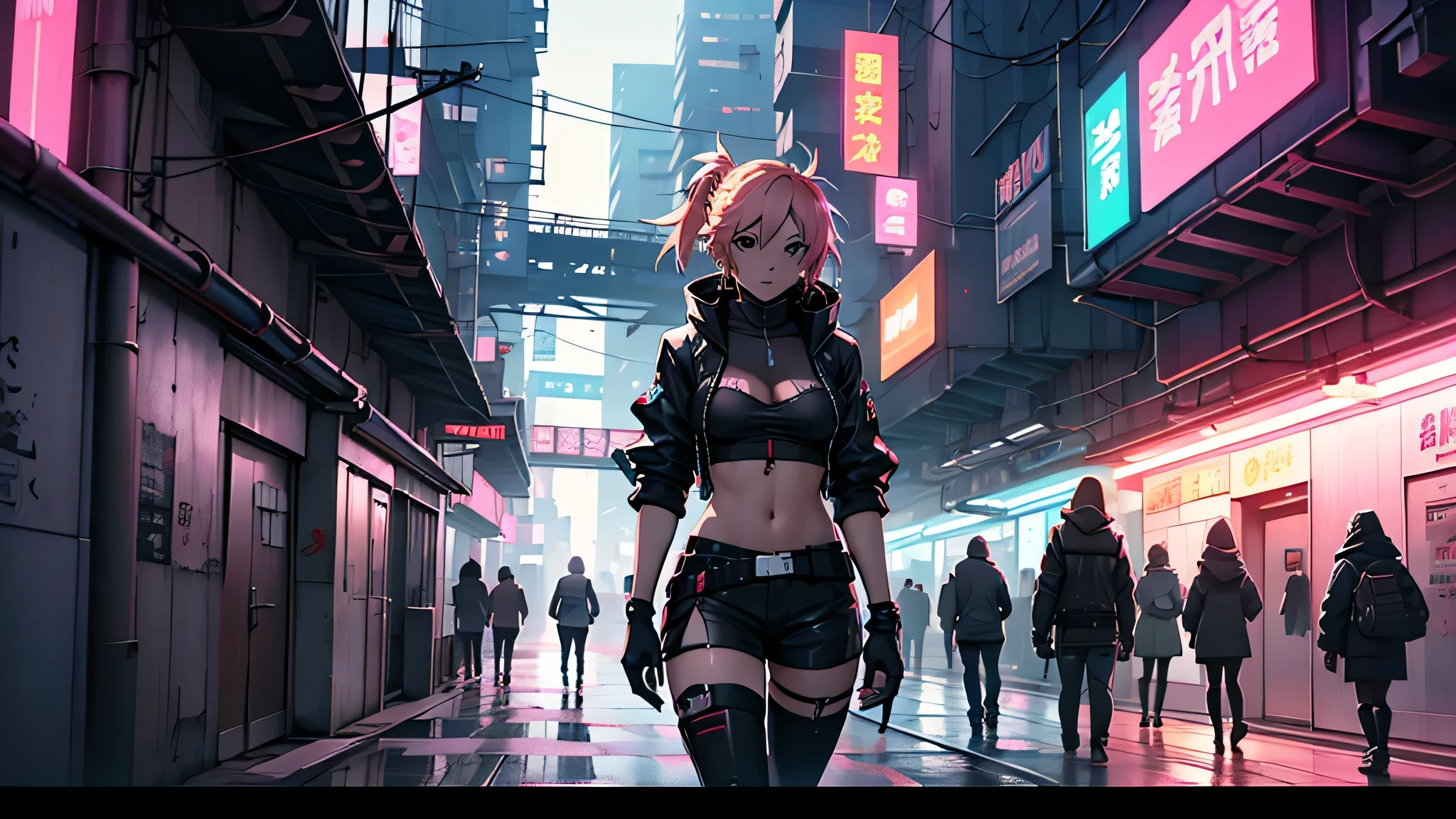 Anime girls posing in a city at night., cyberpunk oppai, anime ciberpunk art, anime ciberpunk, cyberpunk anime art, digital cyberpunk anime art, digital cyberpunk - anime art, modern cyberpunk anime, anime ciberpunk digital!!, Best Anime 4K Konachan Wallpaper, female cyberpunk anime girl, in the cyberpunk city, trend on cgstation, mujeres ciberpunk in the subway