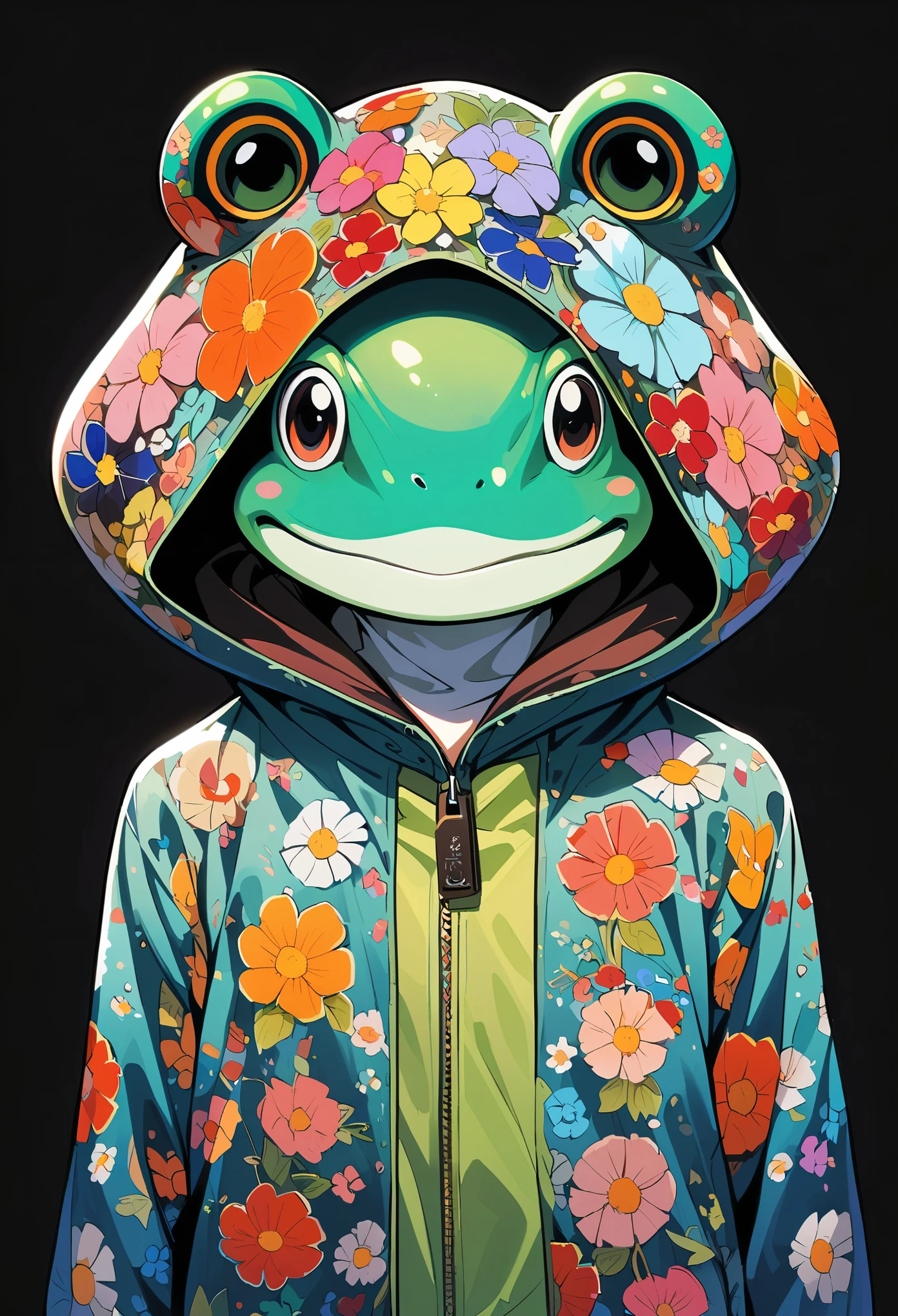 Millefiori glass style,Frog in suit