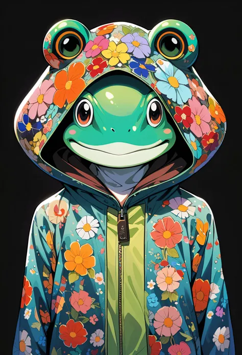 Millefiori glass style,Frog in suit