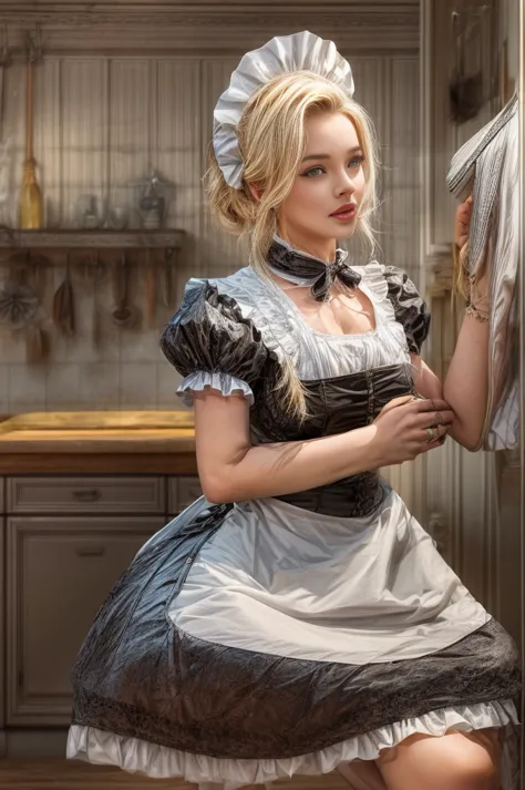 cute blond german maid full body photography,  photorealistic modern, in the style of ,  artstation deviant art pinterest cgsoci...