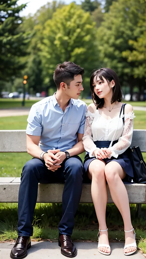 Couple sitting in the park