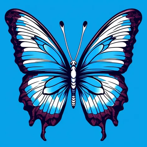 A butterfly sitting on a flower with a sky background - SeaArt AI