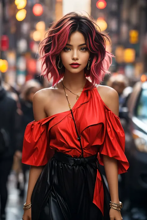 bellissima, 1 garota, a vibrant and fearless young woman who attracts attention with her striking appearance. She exudes confidence and carries herself with an air of mystery., the most attractive feature is its magnificent, cabelo na altura dos ombros tin...