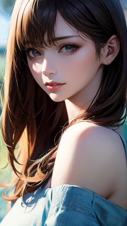 (hig彼st quality、8k、32k、masterpiece)、(Realistic)、(Realistic:1.2)、(High resolution)、Very detailed、Very beautiful face and eyes、1 girl、Delicate body、(hig彼st quality、Attention to detail、Rich skin detail)、(hig彼st quality、8k、Oil paint:1.2)、Very detailed、(Realistic、Realistic:1.37)、Bright colors、Full Body Shot