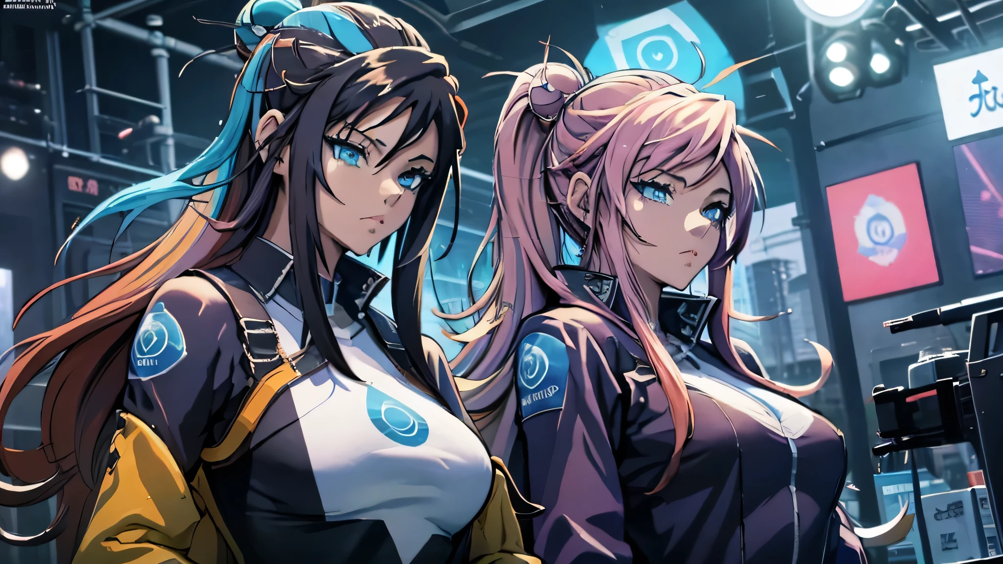 Anime-Mädchen posieren nachts in einer Stadt., Cyberpunk Oppai, anime ciberpunk art, anime ciberpunk, arte del anime ciberpunk, digital arte del anime ciberpunk, ciberpunk digital - arte anime, moderner Cyberpunk-Anime, anime ciberpunk digital!!, Bestes Anime 4K Konachan-Hintergrundbild, weibliches Cyberpunk-Anime-Mädchen, in der Cyberpunk-Stadt, Trend zur CGstation, Cyberpunk-Frauen