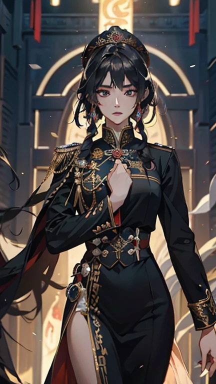 （（（Emperor and Empress 1.2））），Black Ming uniform，super detail, UHD, masterpiece, ccurate, textured skin, super detail, high details, high quality, award winning, best quality, highres, 1080P