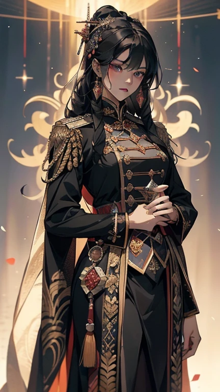 （（（Emperor and Empress 1.2））），Black Ming uniform，super detail, UHD, masterpiece, ccurate, textured skin, super detail, high details, high quality, award winning, best quality, highres, 1080P