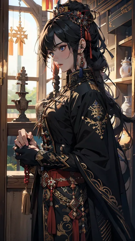 （（（Emperor and Empress 1.2））），Black Ming uniform，super detail, UHD, masterpiece, ccurate, textured skin, super detail, high deta...