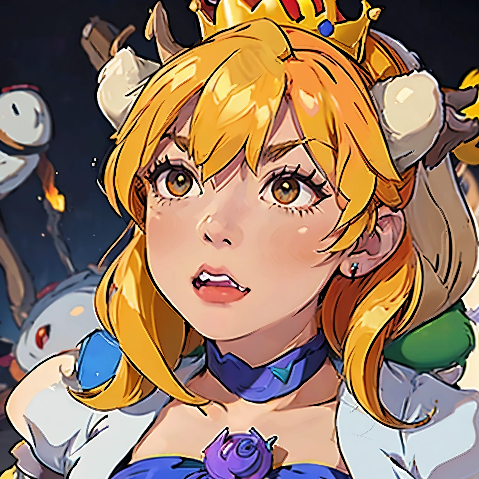 Bowsette koopa 一邊高興地呻吟一邊被強姦 