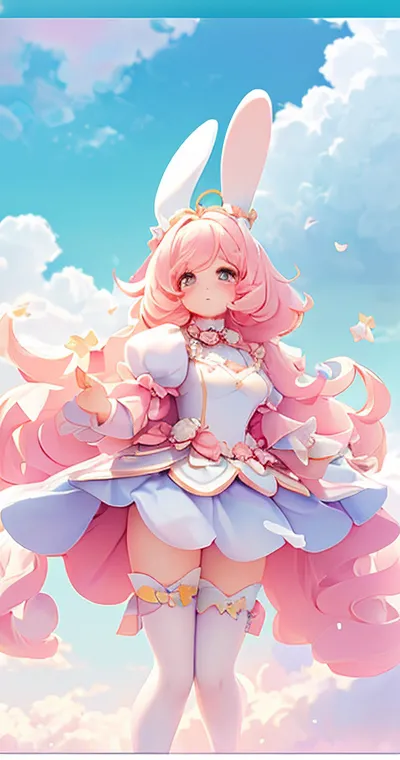 bunny morphing girl, fluffy, soft ((highest quality)), ( extremely detailed, best details, official art, beauty and aesthetics: ...