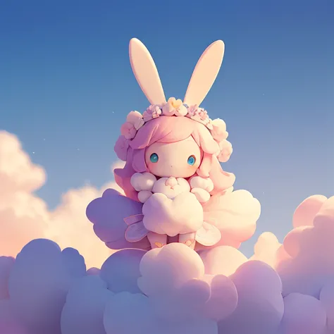 Bunny Morphing Girl, fluffy, soft ((highest quality)), ( Extremely detailed, Best details, Official Art, Beauty and aesthetics: ...