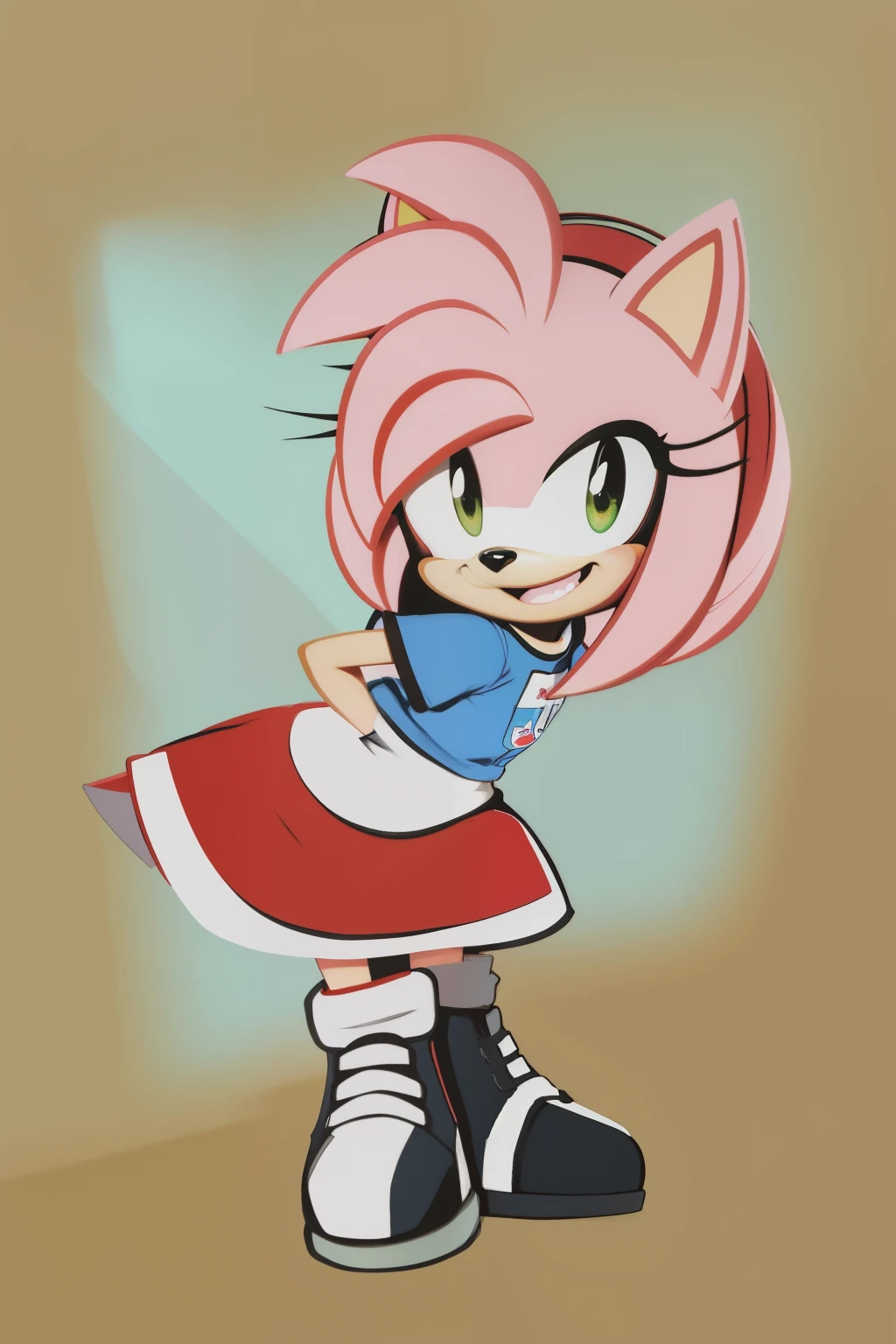 Sonic the hedge girl in a dress and sneakers - SeaArt AI