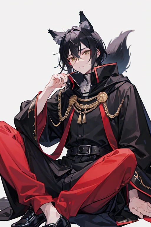 anime - style photo of one man with short white hair and amber eyes in formal clothing sitting on a throne, anime key visual of elegant, delicate androgynous prince, aristocratic appearance, girls frontline style, imperial royal elegant clothing, from girls frontline, beautiful androgynous prince, aristocratic clothing, fine details. girls frontline, royal elegant pose, anime cover, one anime handsome man, official art