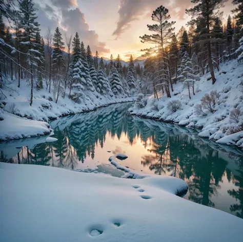 best quality,4k,8k,highres,masterpiece:1.2,ultra-detailed,realistic:1.37,winter landscape,Aurora Borealis,captivating scenery,sn...