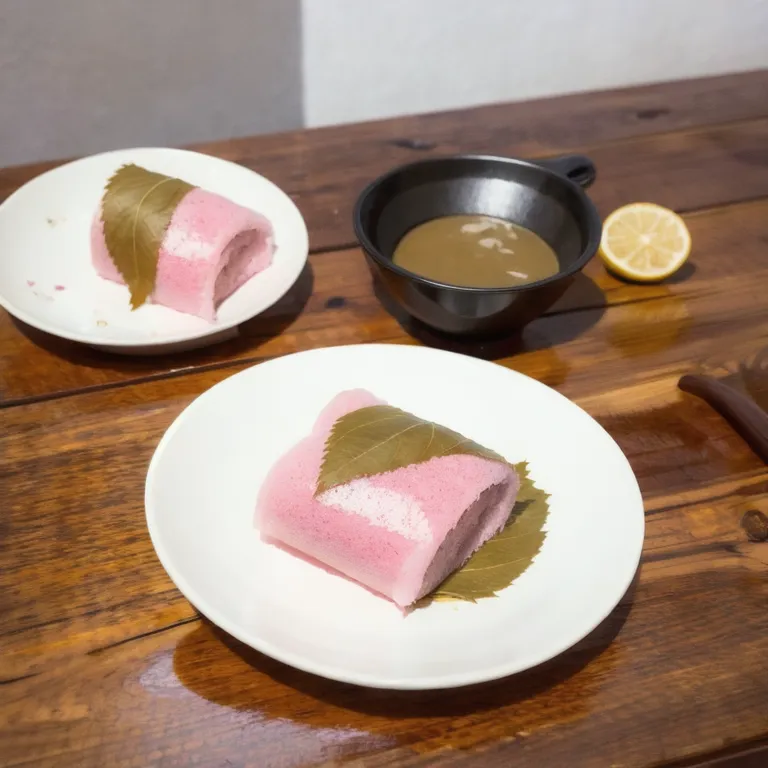 (masterpiece, best quality:1.2), a plate that has some food on it, a picture, sōsaku hanga, covered with pink marzipan, product ...