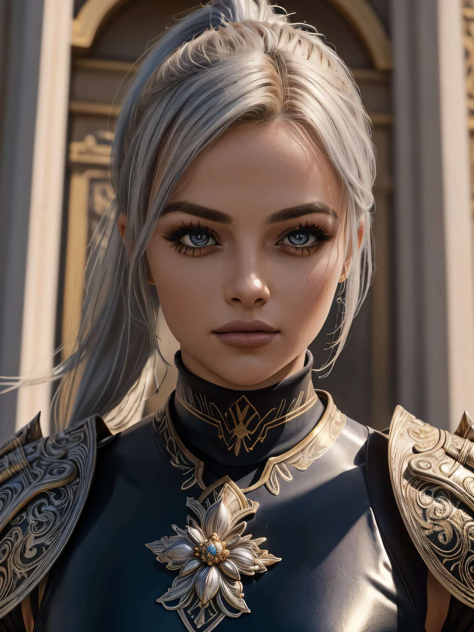 (8K, best quality:1.2), (masterpiece:1.37), (photo, photorealistic:1.37), (ultrahigh-res), full body, walking pose, shot from front, slow motion, female paladin wearing the full body, (light silver armour:1.2),(ornately decorated armor), (insanely detailed, bloom:1.5), (highest quality, Alessandro Casagrande, Greg Rutkowski, Sally Mann, concept art, 4k), (analog:1.2), (high sharpness), (detailed pupils:1.1), detailed face and eyes, Masterpiece, best quality, (highly detailed photo:1.1), (long brunette Hair, ponytail,ecstatic:1.1), (young woman:1.1), sharp, (perfect body:1.1), realistic, real shadow, 3d, (temple background:1.2), (by Michelangelo), photographed by Canan EOS R6, 135mm, 1/1250s, f/2.8, ISO 400, AlettaOceanQuiron