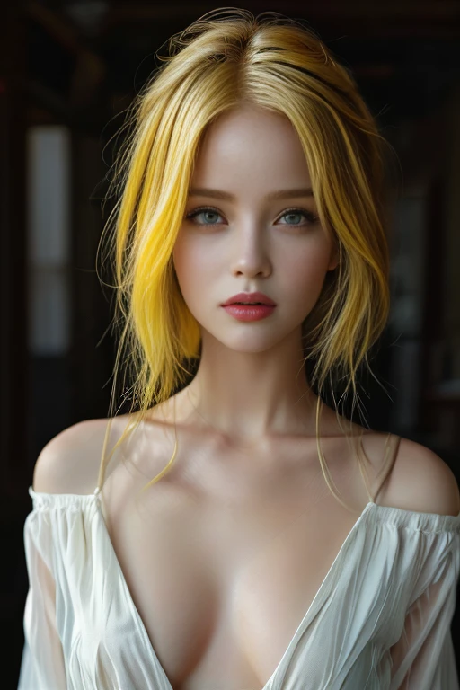 masterpiece,best quality,ultra_detailed,bellissima,1girl, solo, half body, yellow hair