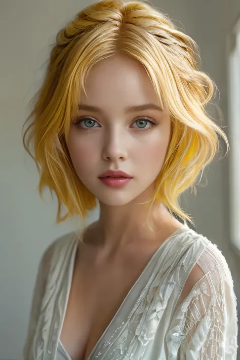 masterpiece,best quality,ultra_detailed,bellissima,1girl, solo, half body, yellow hair