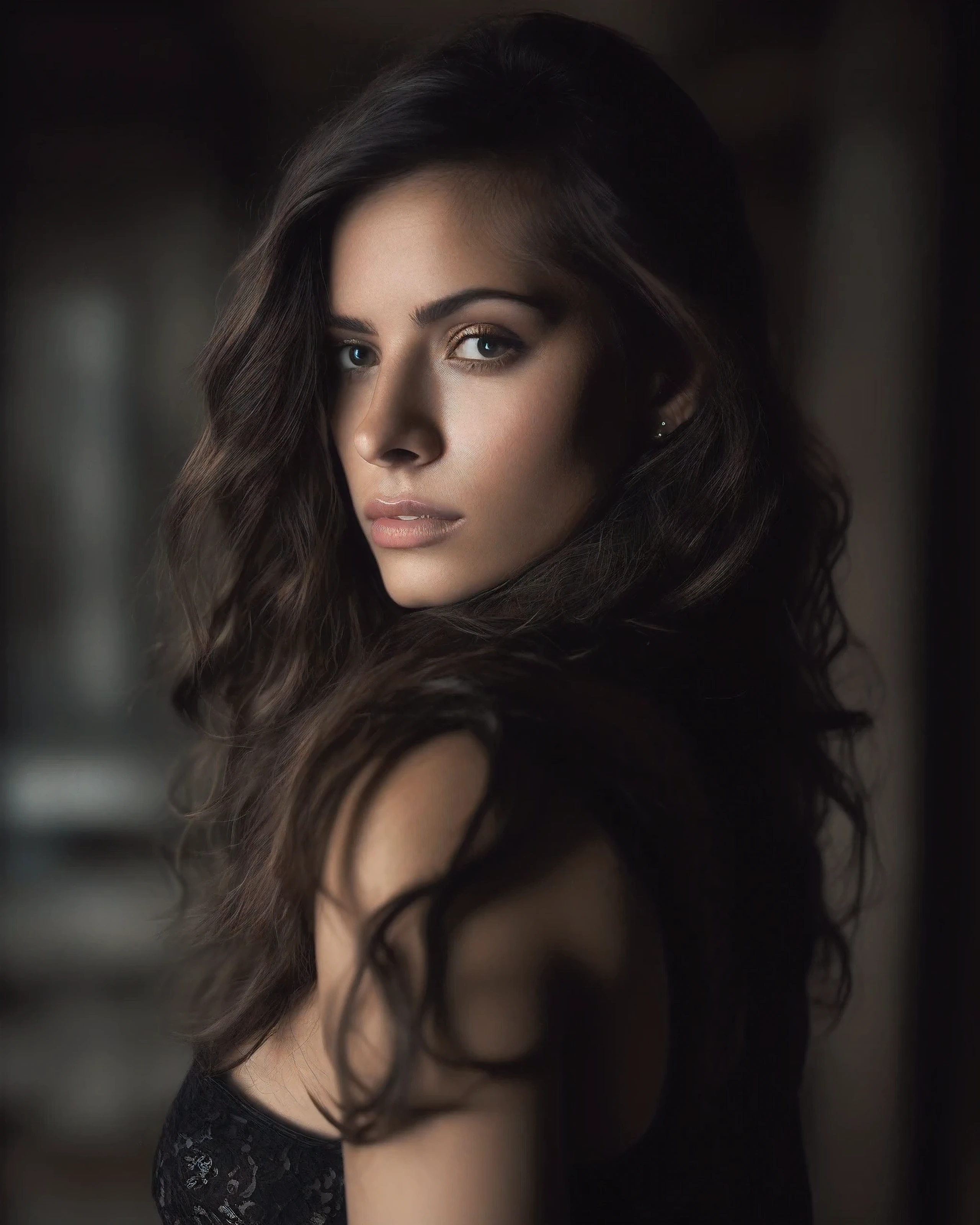 1girl, portrait, close up, dim, dark, night, dark background, (inside abandoned church, horror atmosphere, noir style, dramatic lighting, muted colors, low key), long hair, gothic dress, dark makeup, dusty clothes,choker, red and black, sarahshahi,  ((sharp face, detailed face, realistic face, naturtal skin, realistic skin, detailed skin, pores, sharp eyes, detailed eyes,realistic eyes)),, (masterpiece, best quality, ultra-detailed, best shadow), high contrast, (best illumination), ((cinematic light)), colorful, hyper detail, dramatic light, intricate details, (1 girl, solo) , ultra detailed artistic photography, dreamy, backlit, shadows, ultra high definition, 8k, ultra sharp focus, ultra high quality model, soft lighting, film photography, analogue photography, hyperrealism,