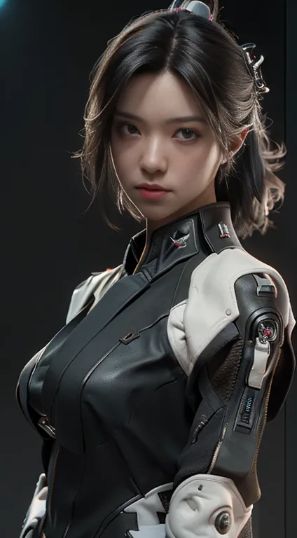 ((best quality)), ((masterpiece)), (detailed:1.4), 3d, an image of a beautiful cyberpunk female, space background, cinematic lig...