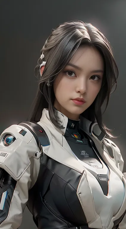 ((best quality)), ((masterpiece)), (detailed:1.4), 3d, an image of a beautiful cyberpunk female, space background, cinematic lig...